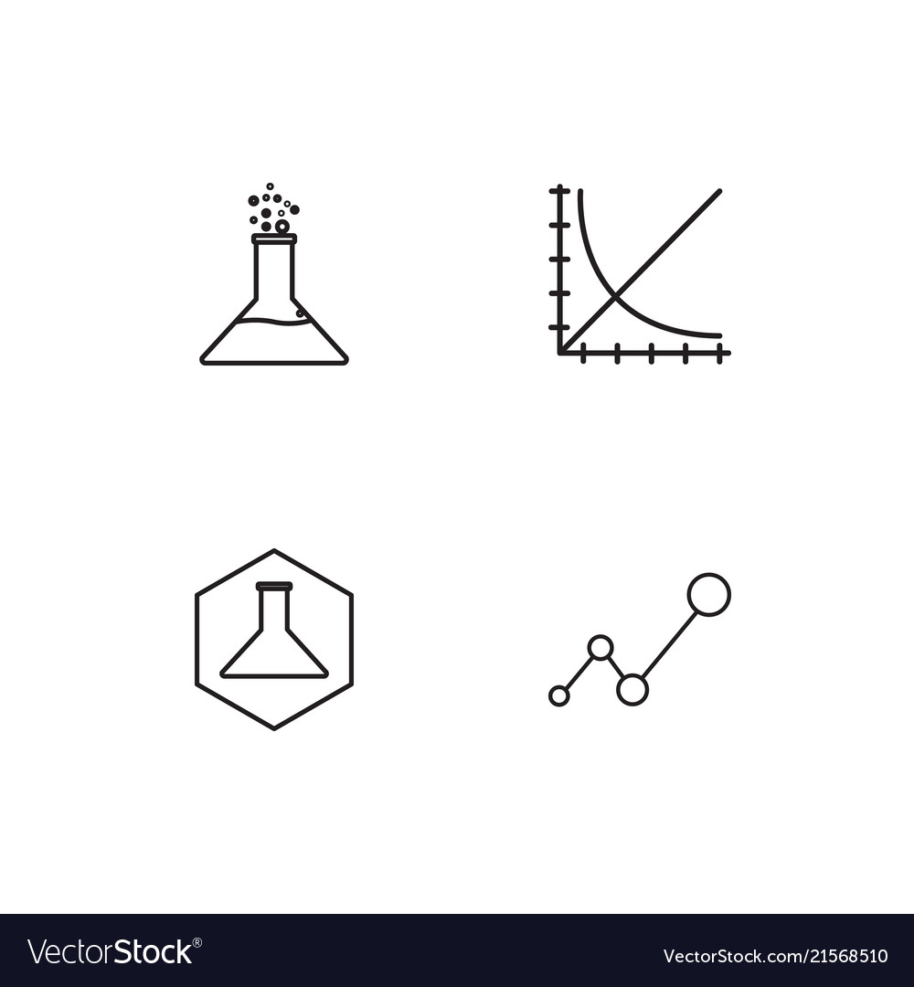 Science linear icons set simple outline