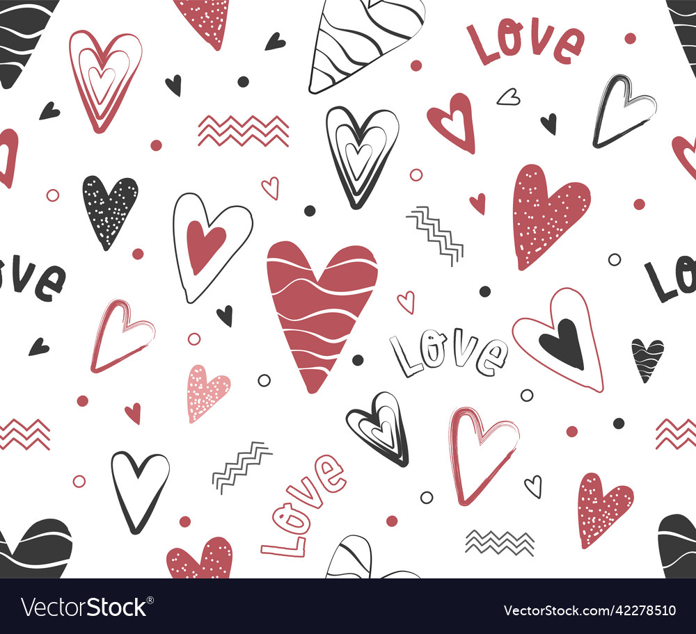 Seamless pattern with hearts