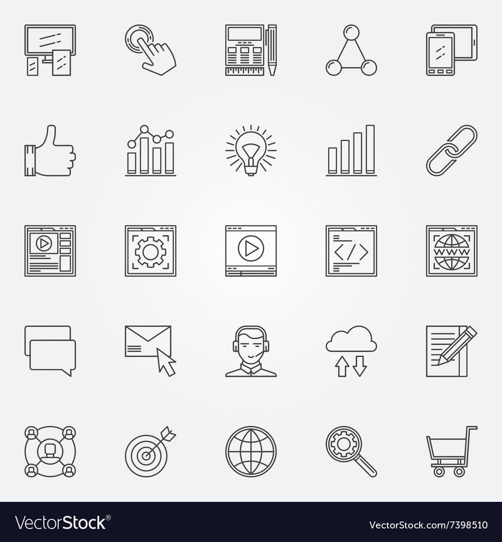 SEO Line Icons - Search & Optimization