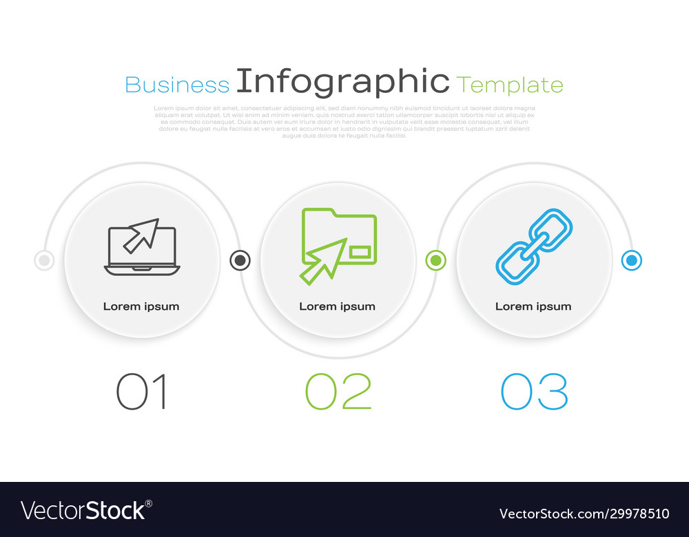 Set line laptop and cursor click document vector image Set line laptop and cursor click document