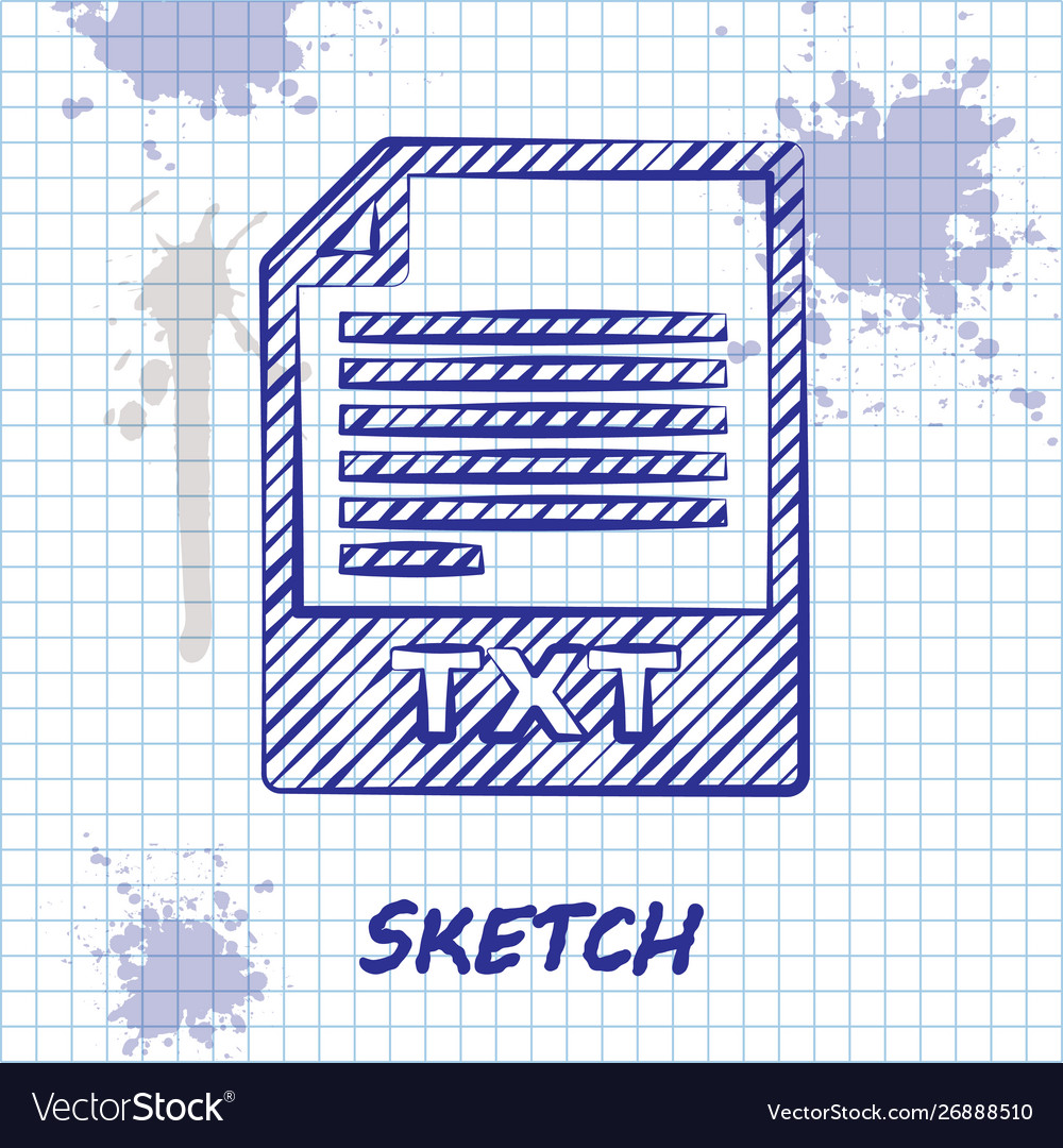 Sketch line txt file document download button vector image Sketch line txt file document download button