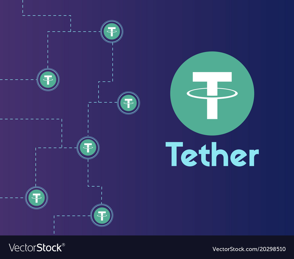 Tether cryptocurrency networking background style
