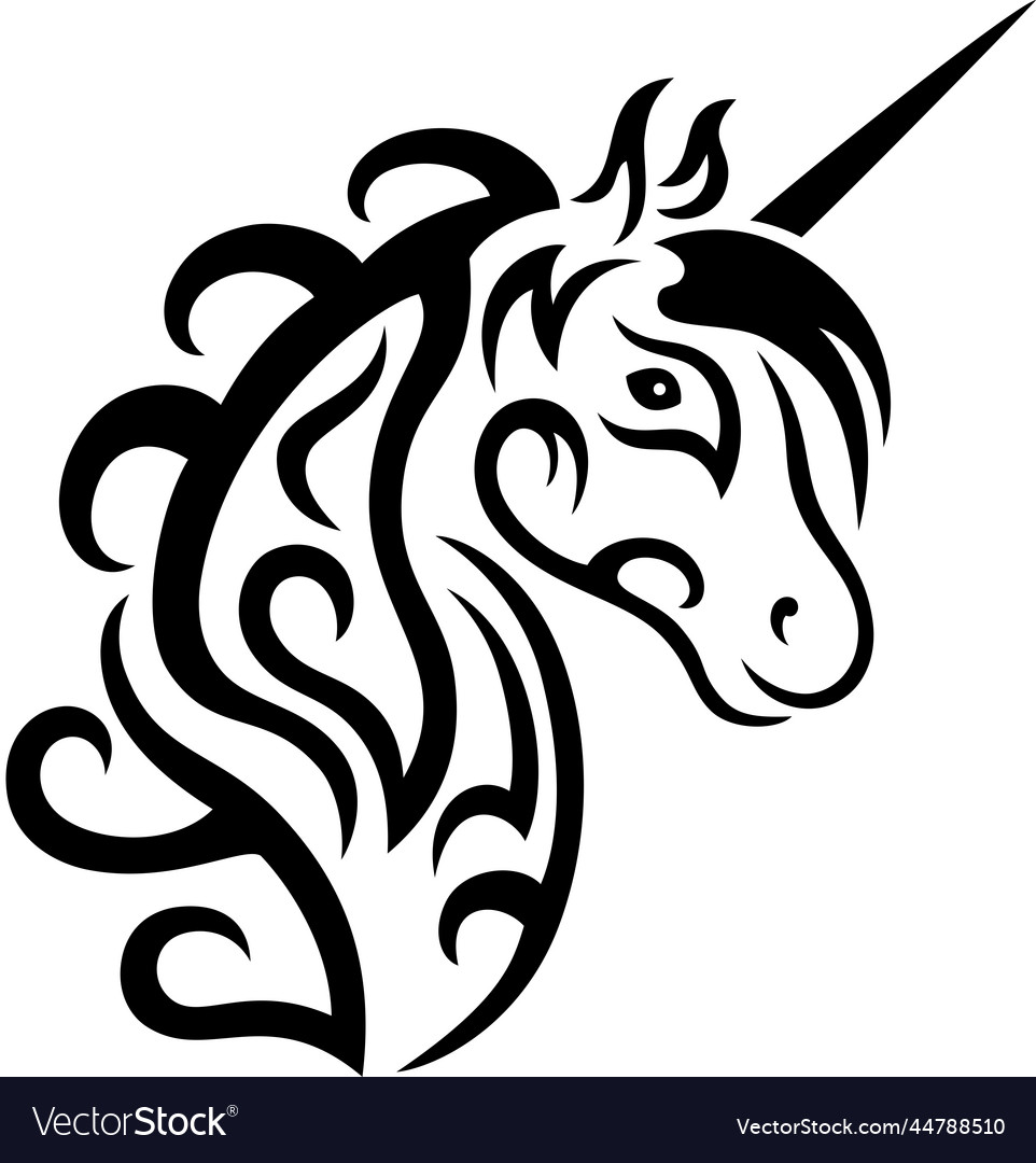 Unicorn Tattoo Royalty Free Vector Image Vectorstock