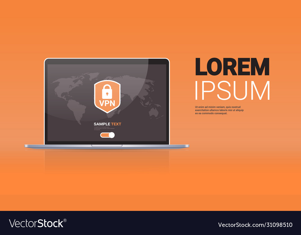 Virtual private network cyber web security vector image Virtual private network cyber web security