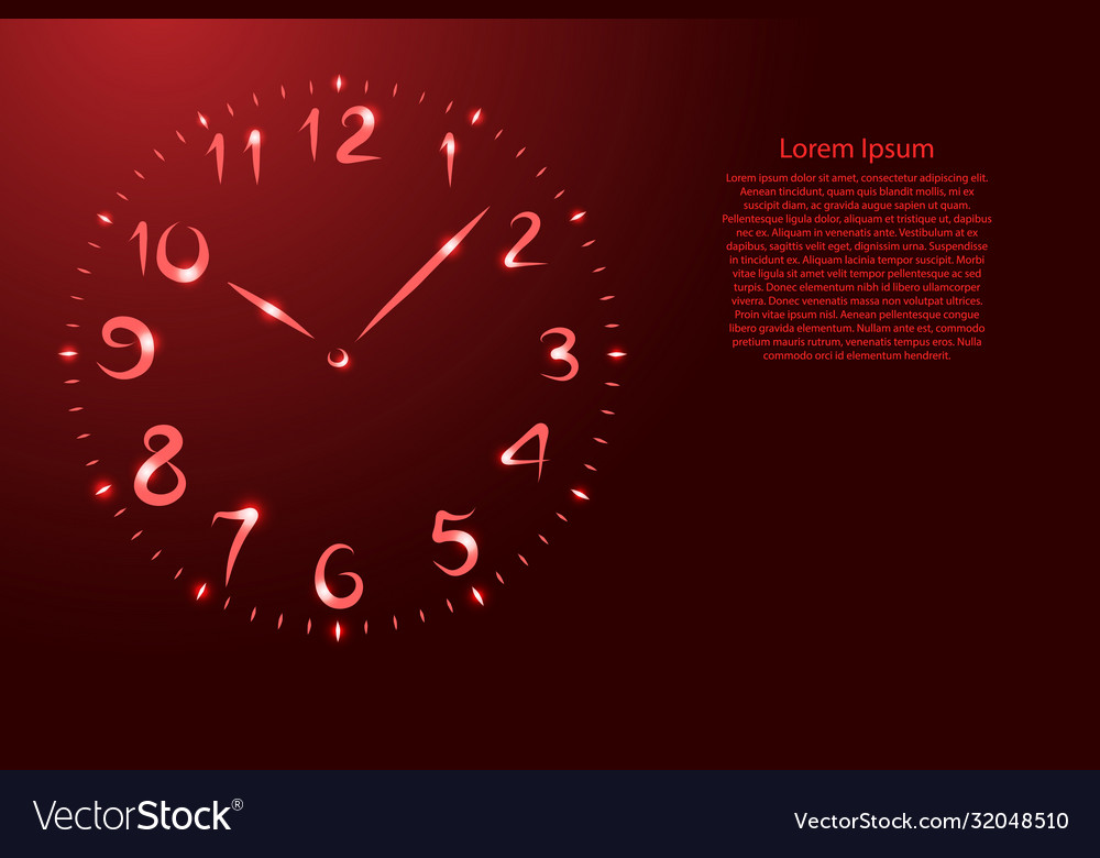 Watch round dial with numbers from contour