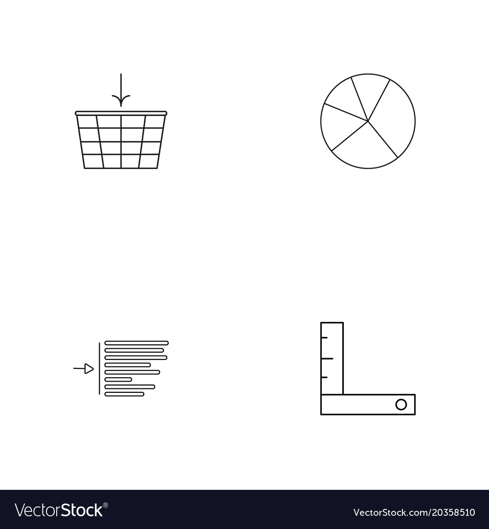 Web and text simple linear icon setsimple outline