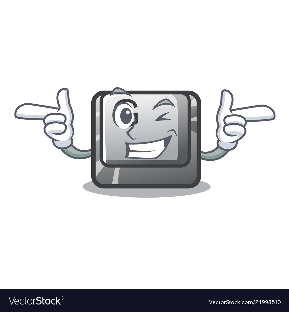 Wink button g on a game cartoon