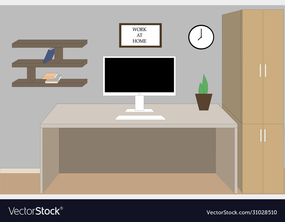 Workplace at home with a computer on table
