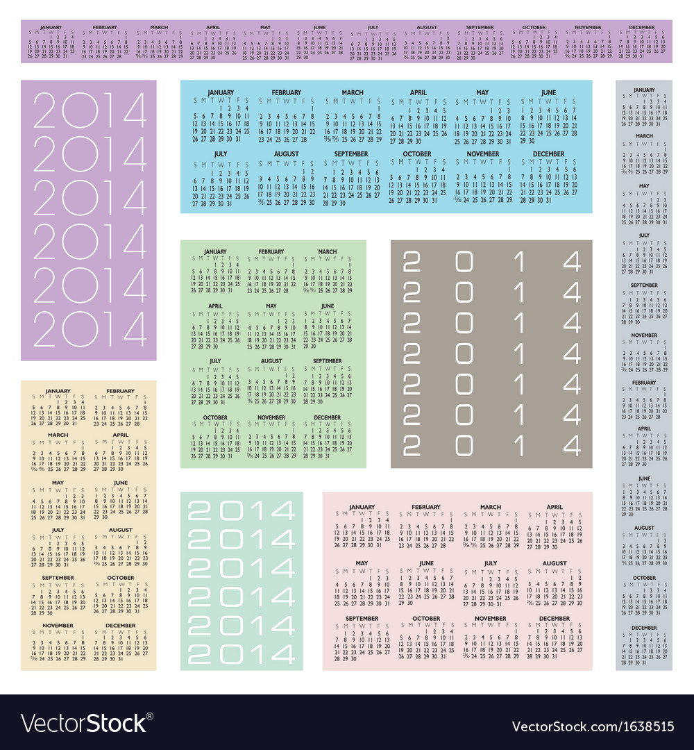 2014 Calendars - Multiple Configurations
