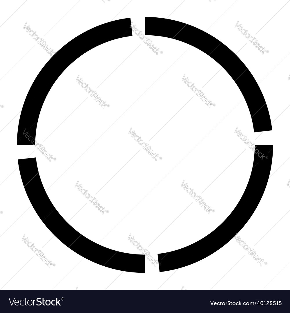 4 part section segmented circle abstract dashed vector image 4 part section segmented circle abstract dashed
