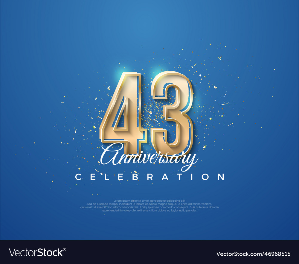 43rd anniversary with a luxurious design between Vector Image