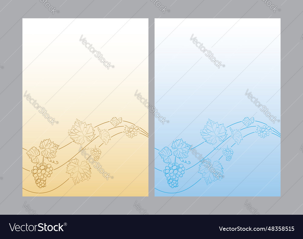A4 backgrounds with gradient and grape decoration