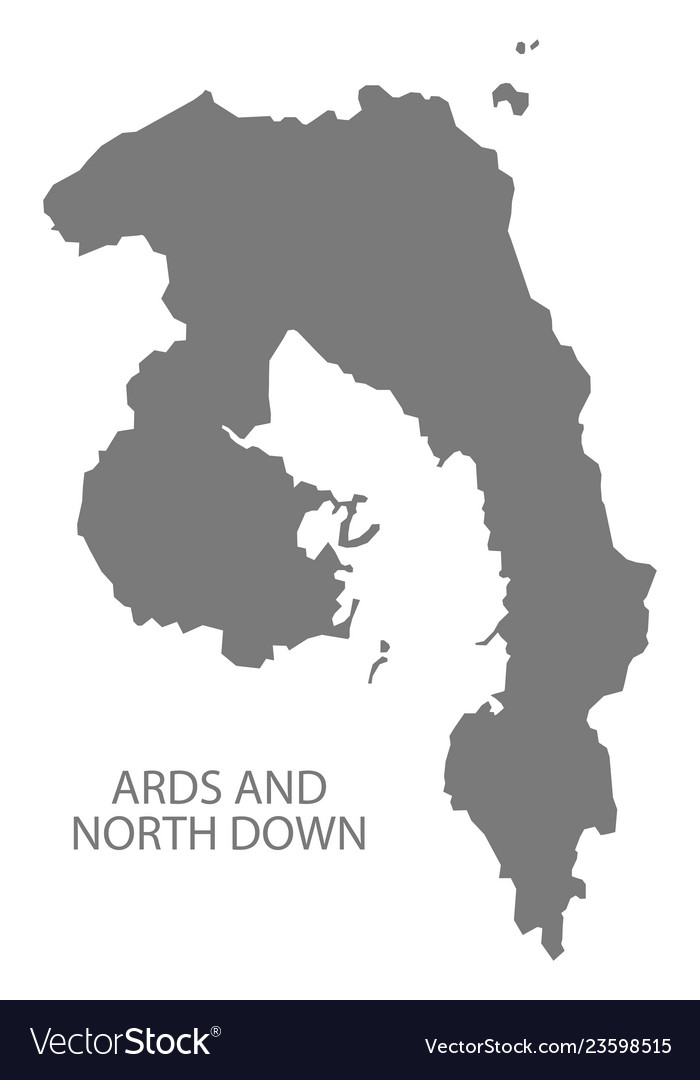 Ards and north down map grey Royalty Free Vector Image Ards and north down map grey Royalty Free Vector Image