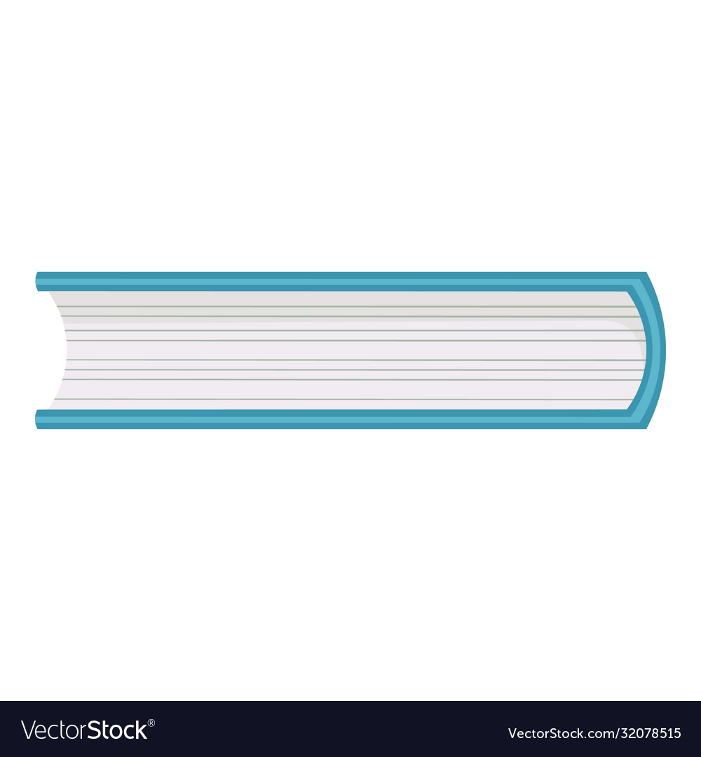 Book side view reading symbol with cover blue Vector Image