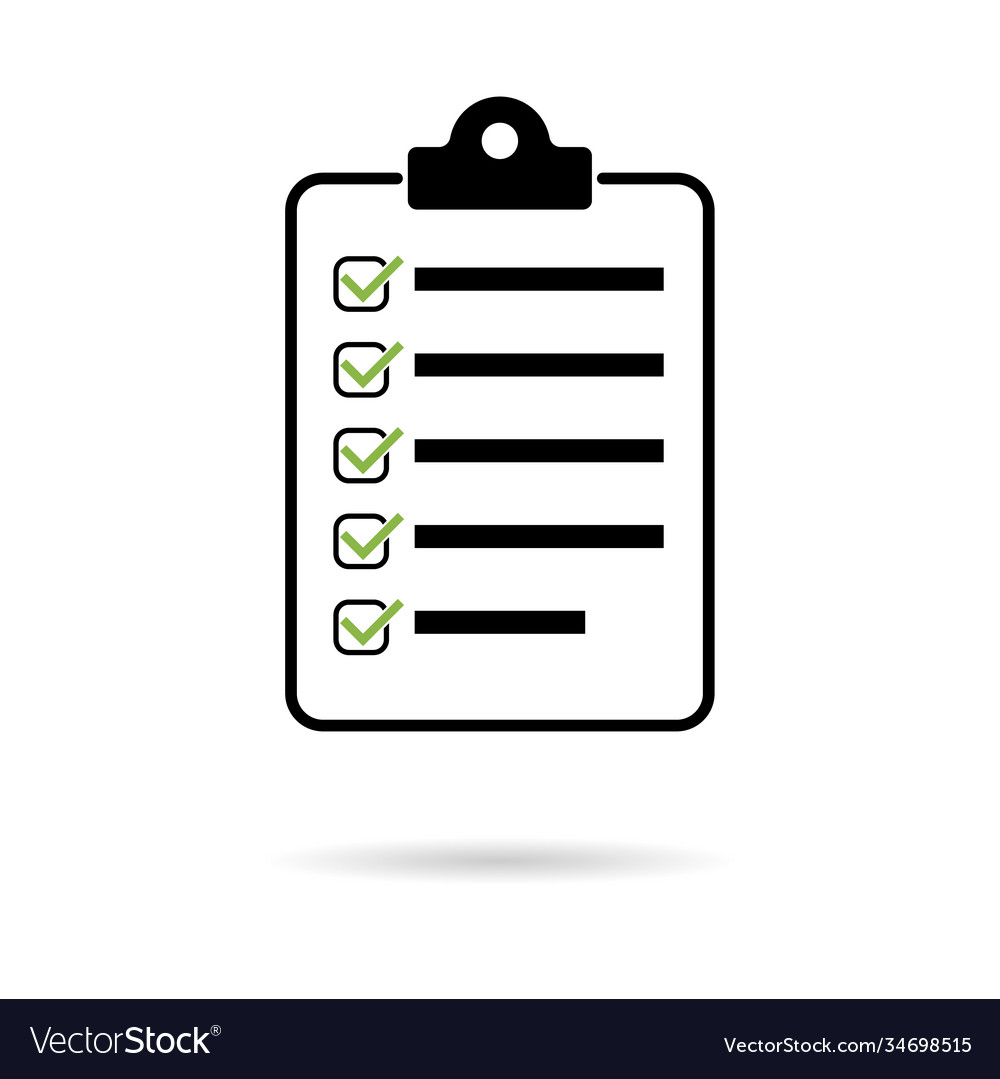 Check list checklist flat web icon with shadow