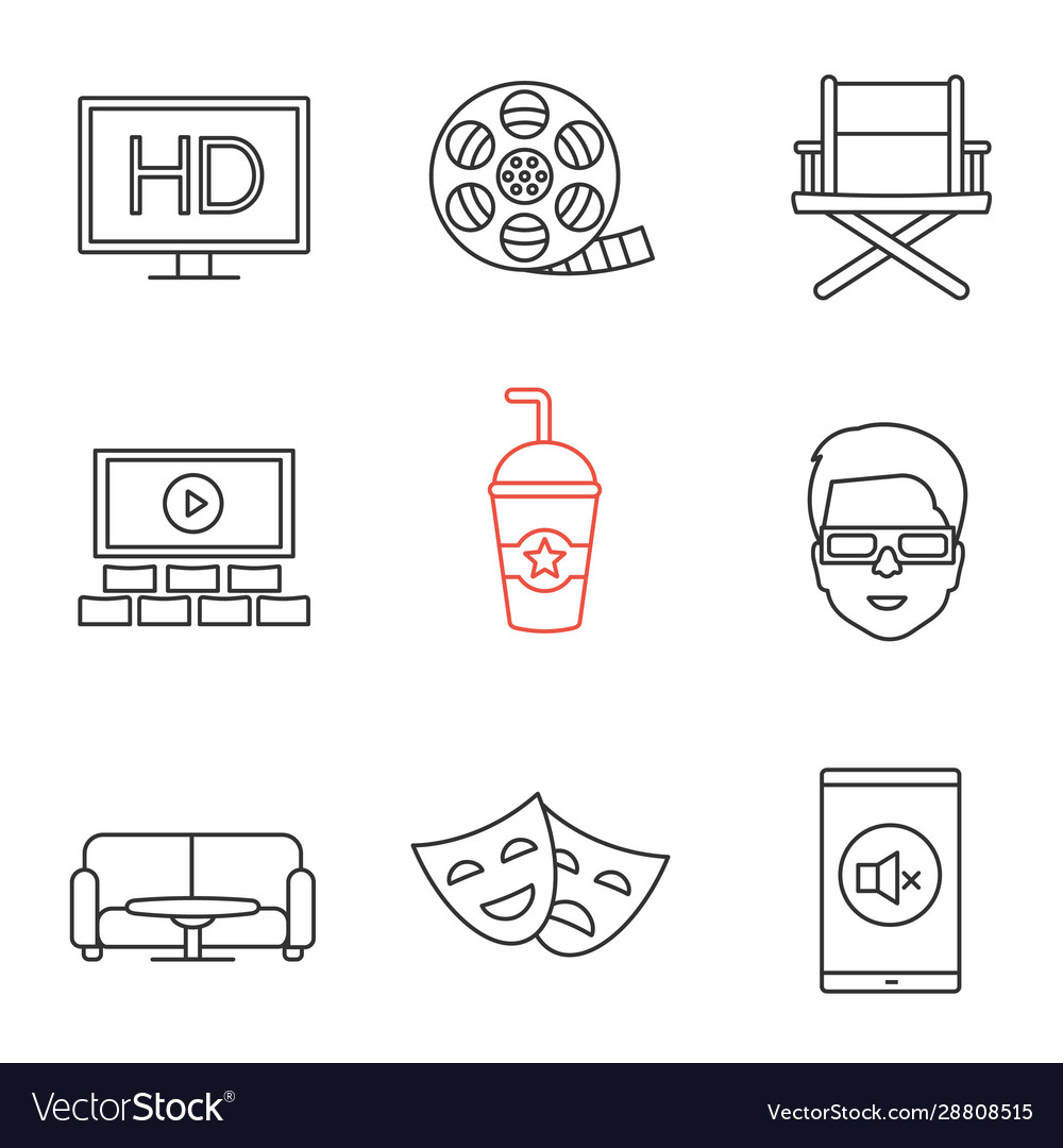 Kino lineare Icons Set