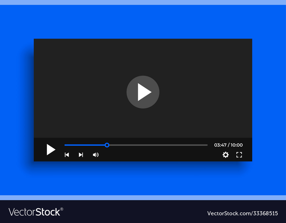 Clean video player template with simple buttons