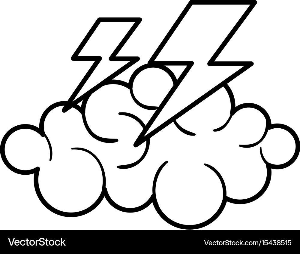 Cloud thunder weather Royalty Free Vector Image