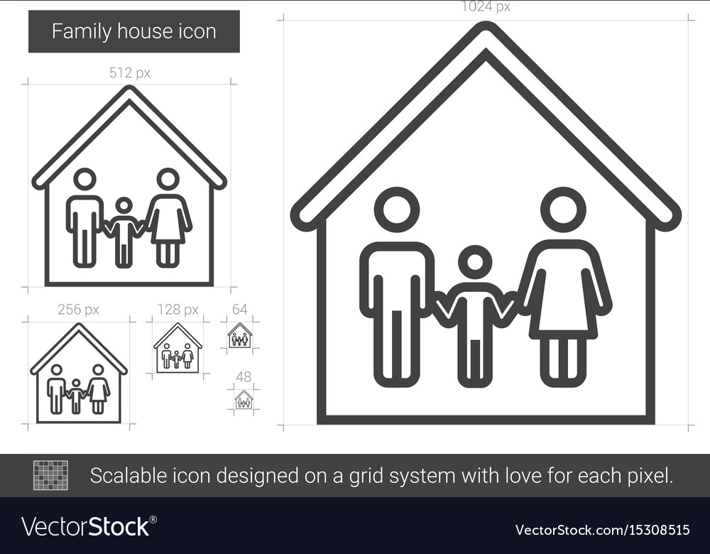 Family house line icon