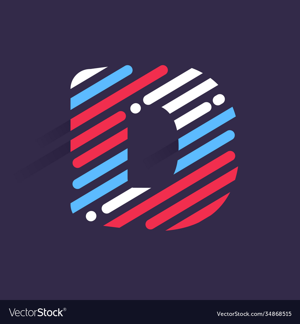 Fast speed d letter logo with incline lines Vector Image