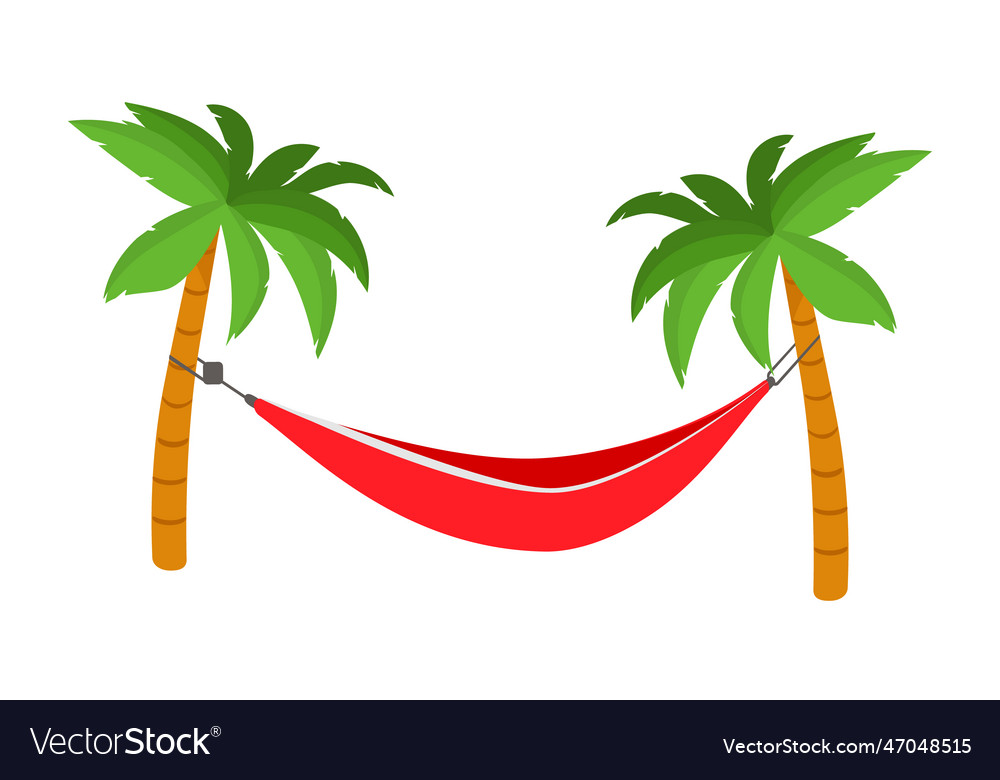 Hammock between palm trees Royalty Free Vector Image