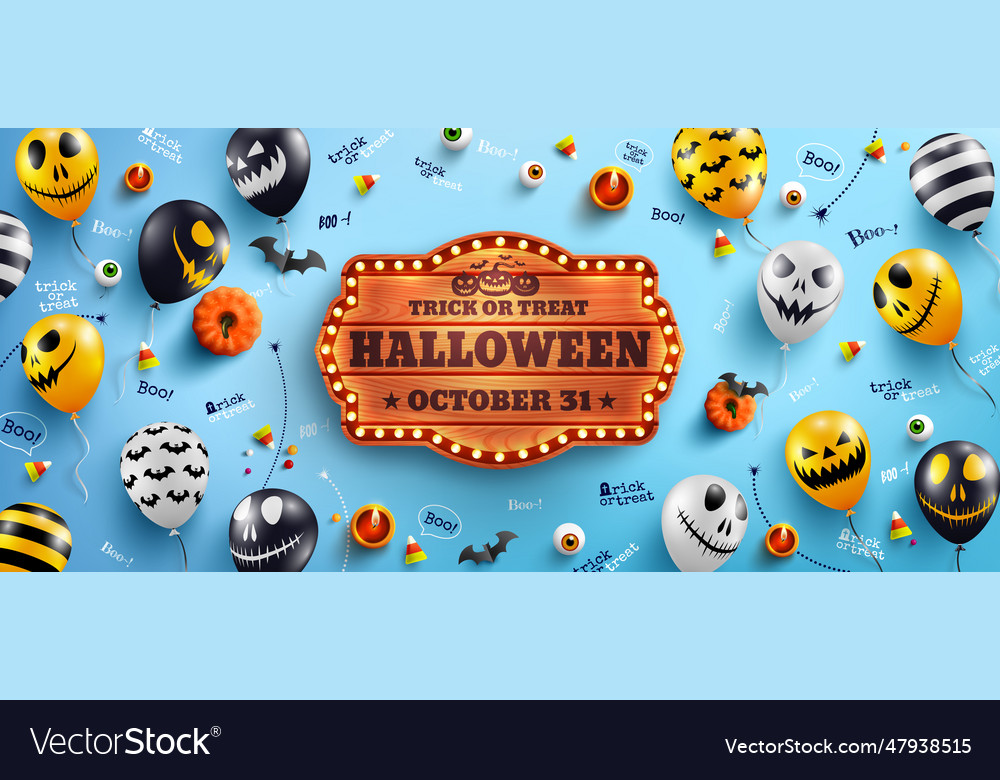 Happy halloween banner with text