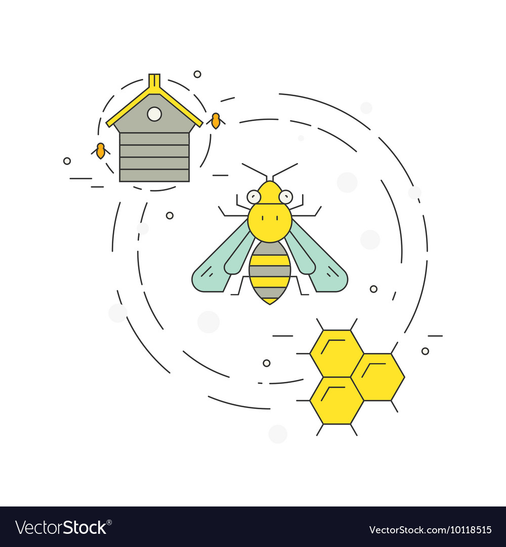 Honeybee and Apiary Icon Set