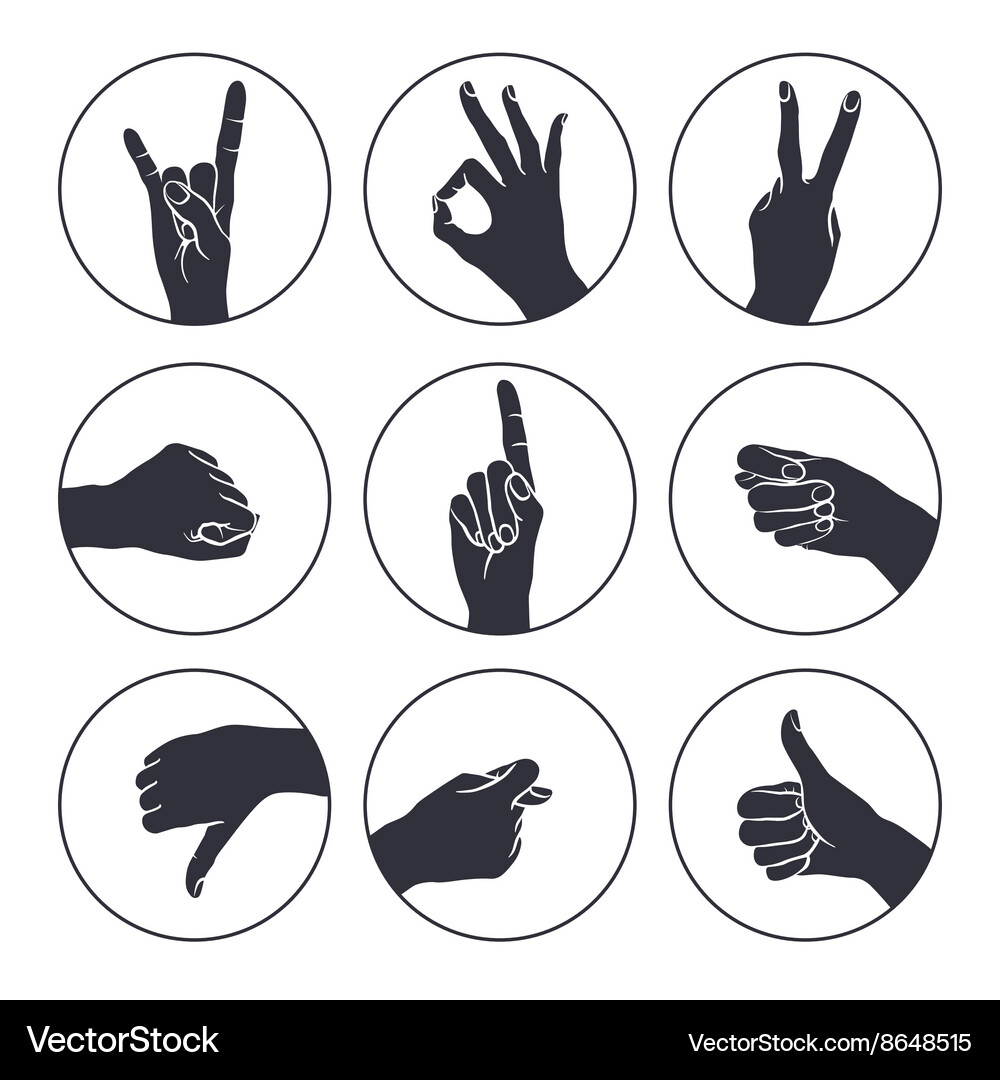 Human gestures Royalty Free Vector Image - VectorStock