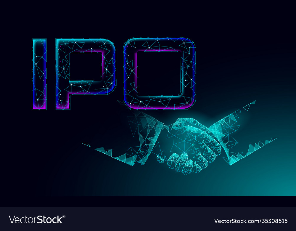 Initial coin offering ipo handshake technology vector image Initial coin offering ipo handshake technology
