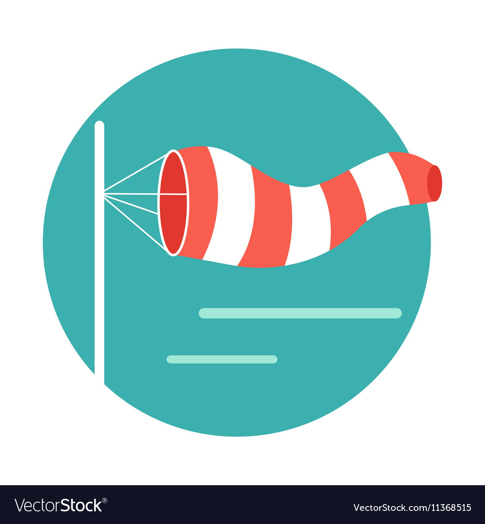 Meteorology windsock inflated wind Royalty Free Vector Image