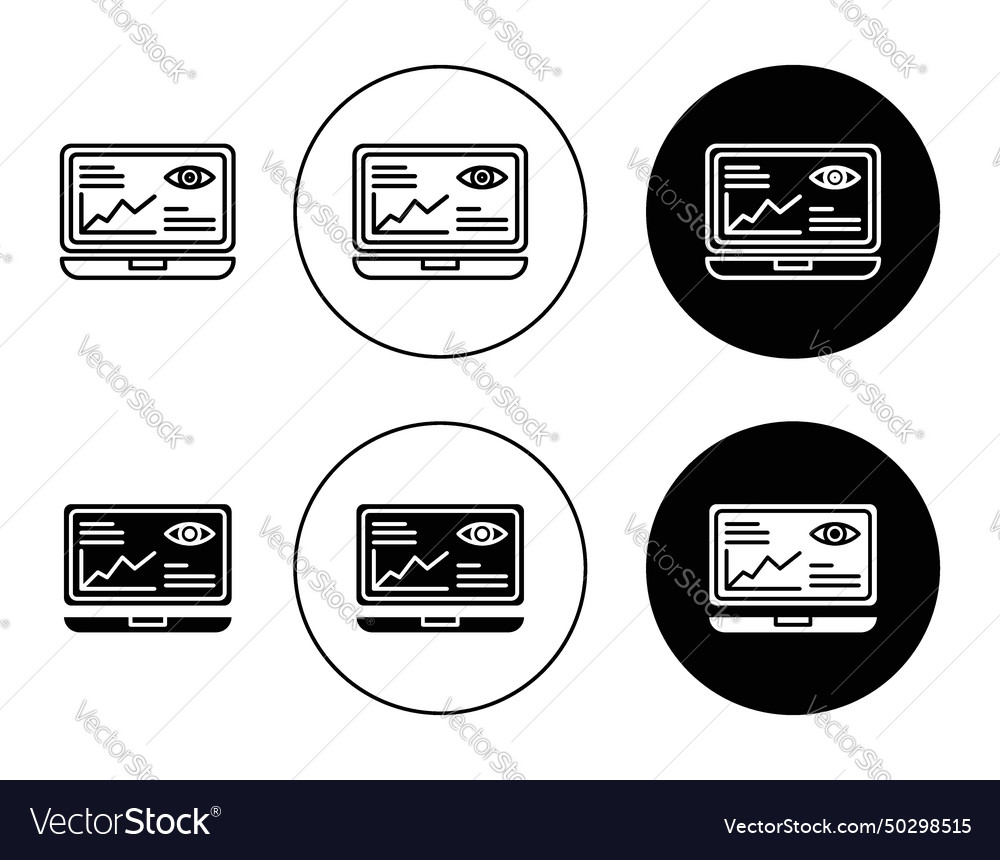 Monitoring icon set computer dashboard data Vector Image