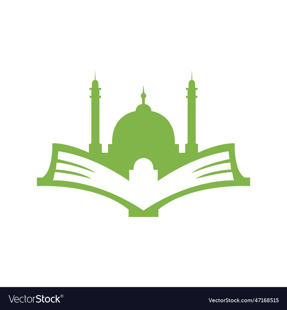 Prayer muslim mosque dome logo design Royalty Free Vector