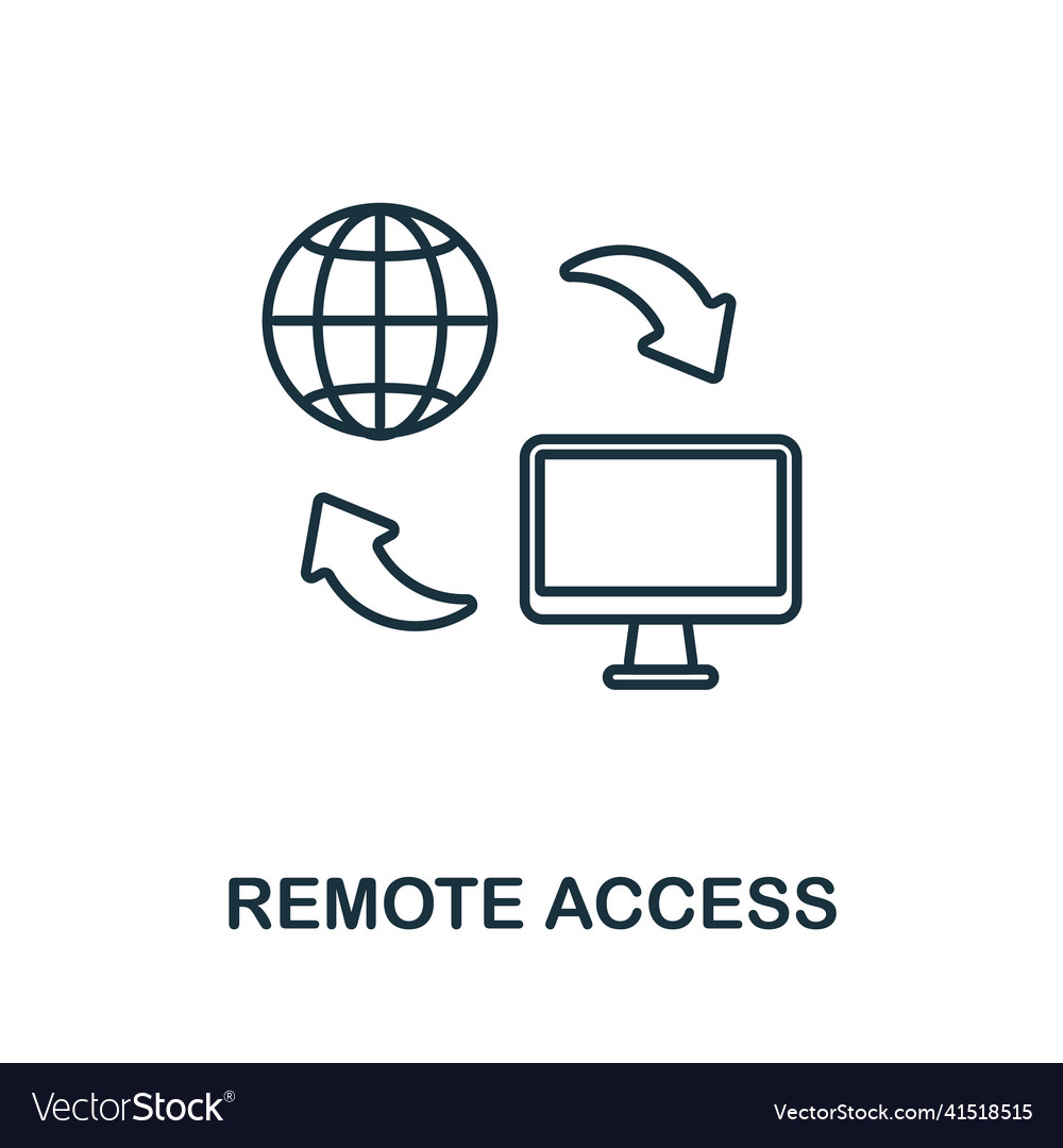 Remote access icon line element from technology