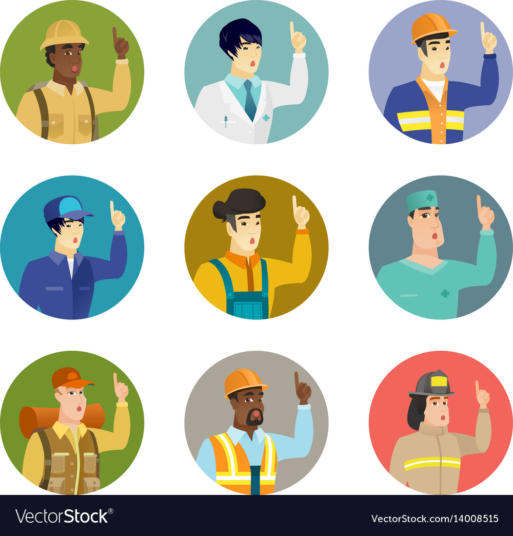 Set of characters different professions