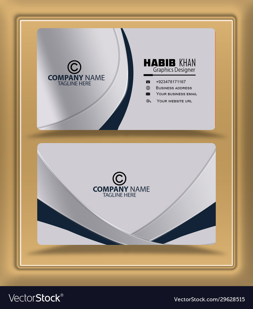 Silver embossed effect visiting card business card