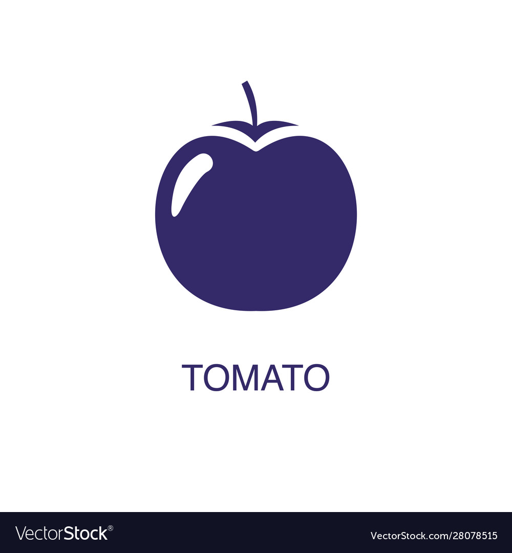 Tomato element in flat simple style on white