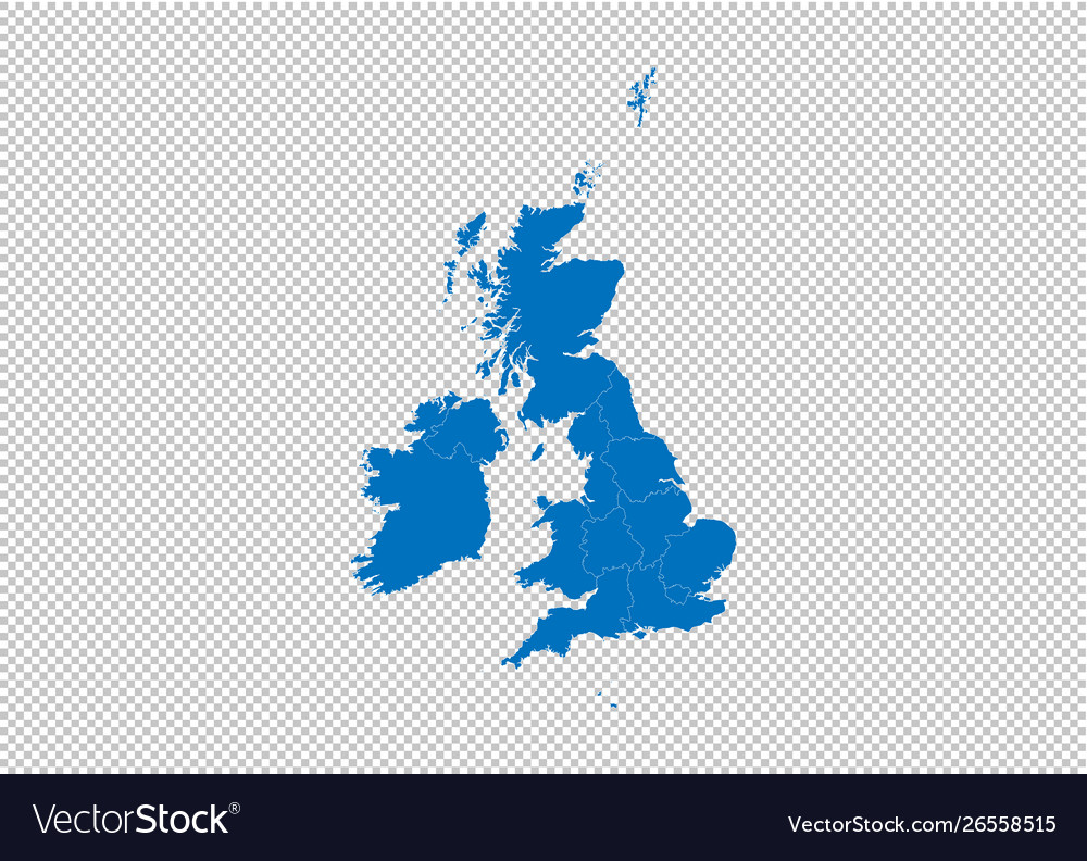 United kingdom map - high detailed blue