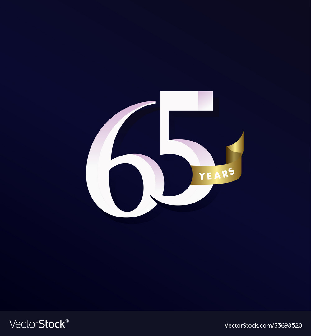 65 years anniversary celebration template design