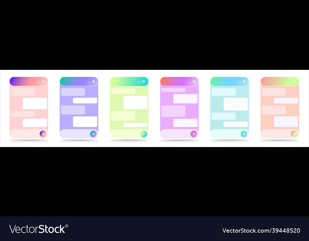 A set of chatbot dialog window interfaces vector image A set of chatbot dialog window interfaces