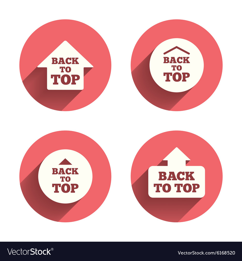 Back to top signs scroll up with arrow