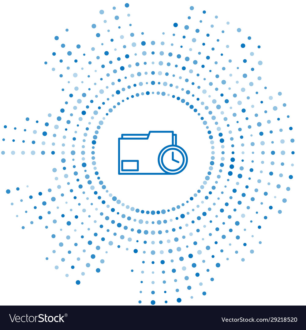 Blue line document folder with clock icon isolated Vector Image Blue line document folder with clock icon isolated