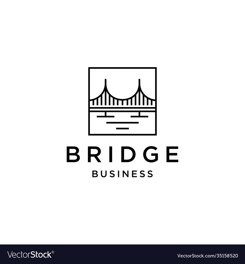 Bridge overpass flyover logo icon line