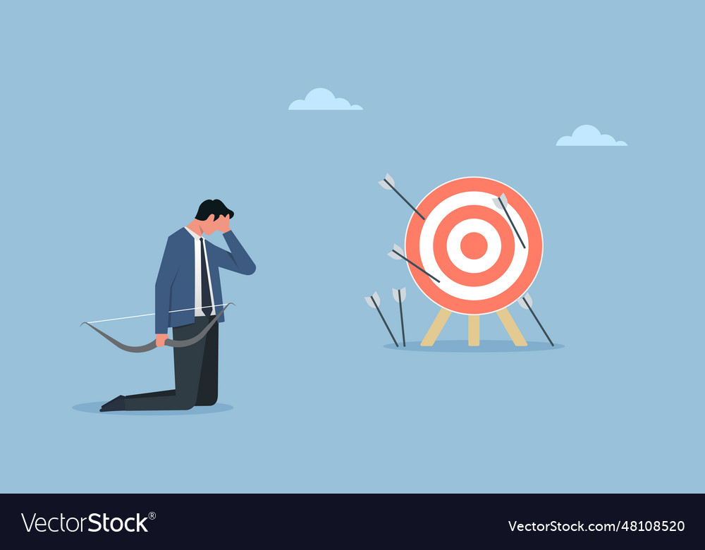 Business challenge failure metaphor multiple vector image Business challenge failure metaphor multiple