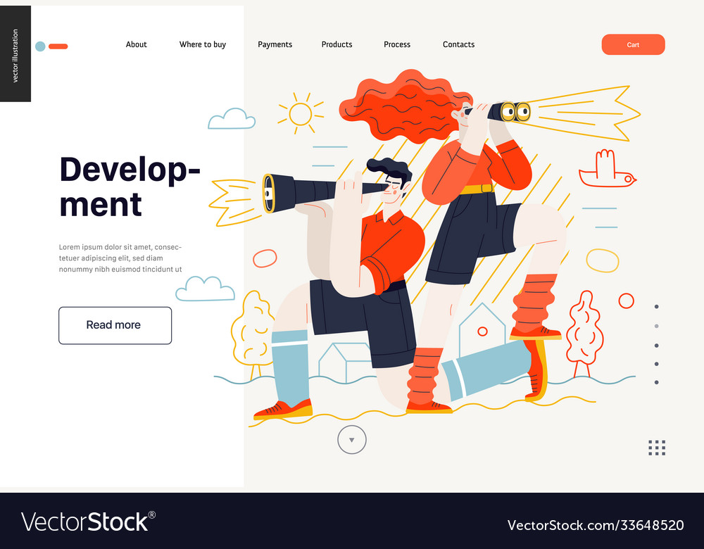Business topics - development web template vector image Business topics - development web template