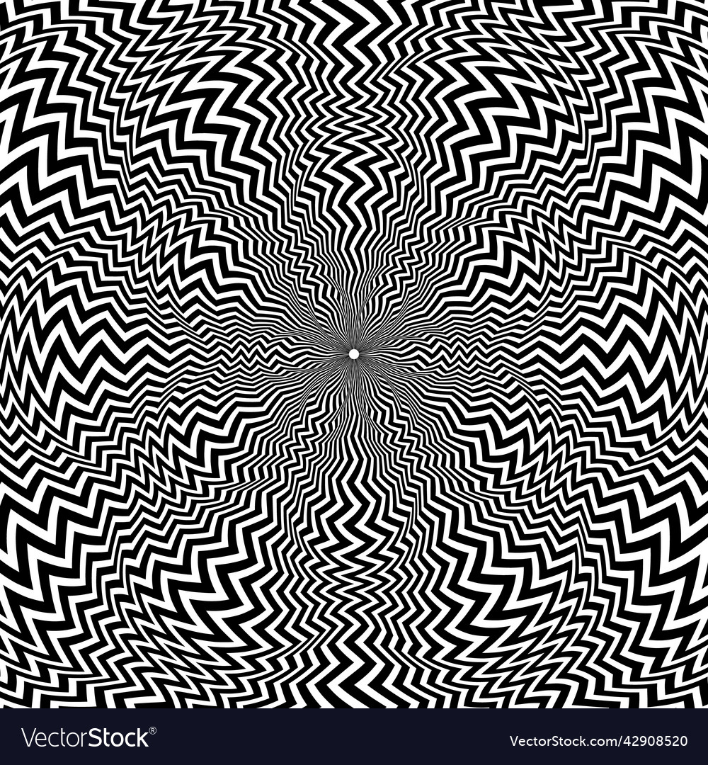 Circular Op Art Zigzag Pattern
