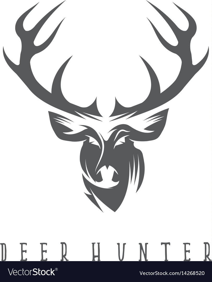 Deer head design templatehunting Royalty Free Vector Image