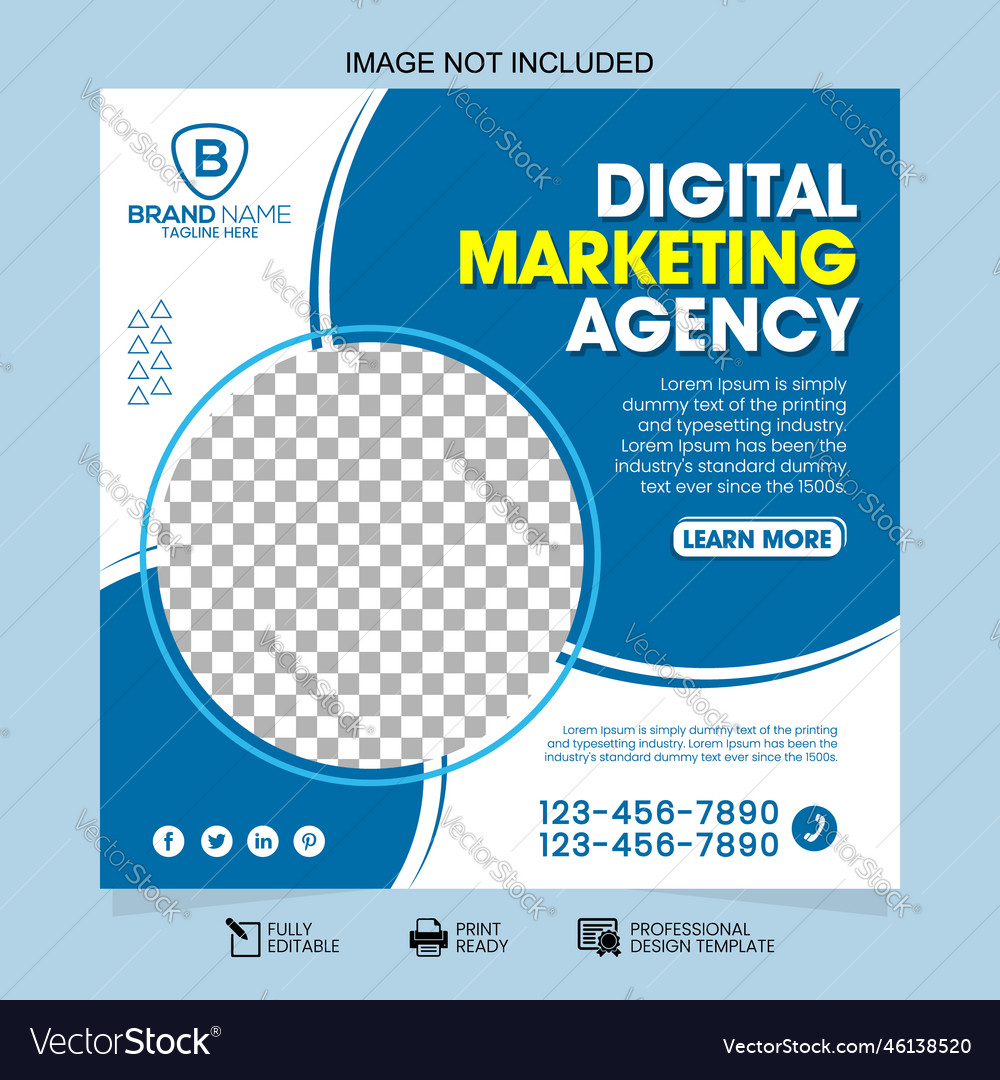 Digital business marketing banner for social media