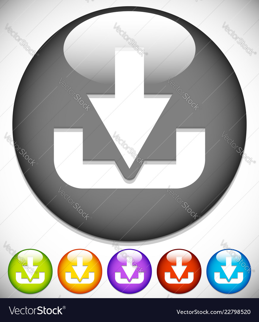 Download button or icon with arrow pointing vector image Download button or icon with arrow pointing