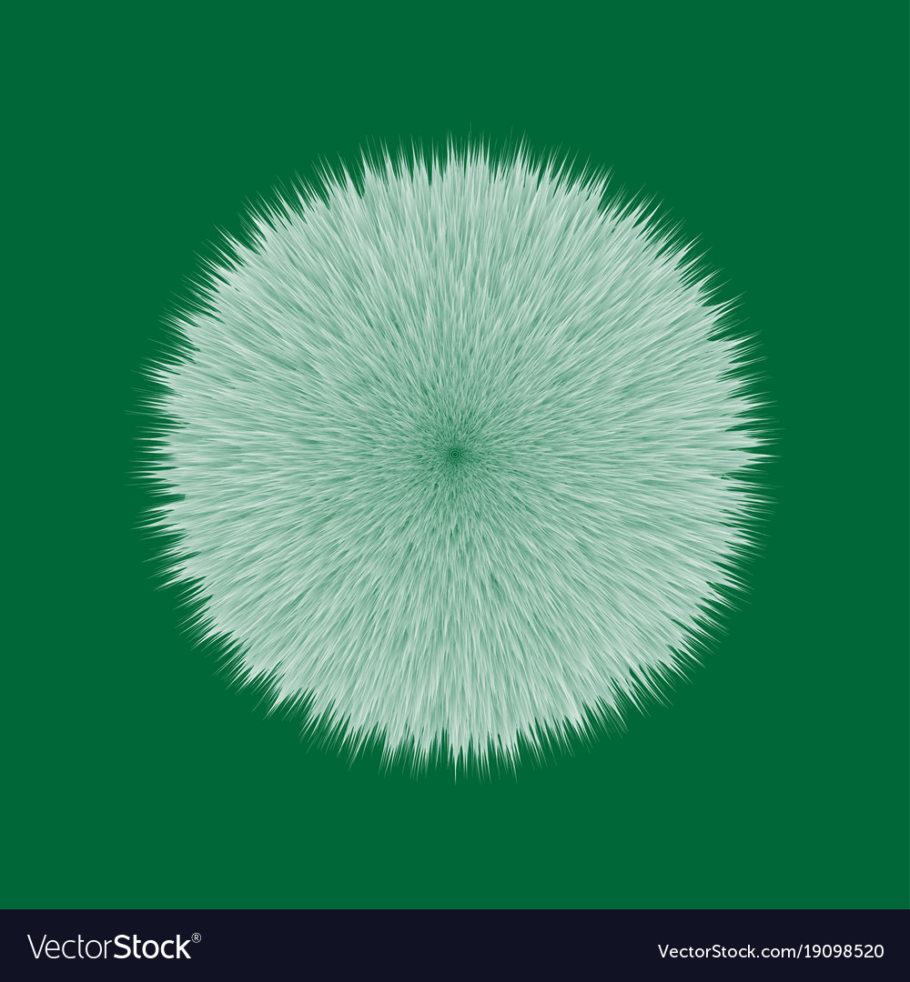 Green fluffy hair ball