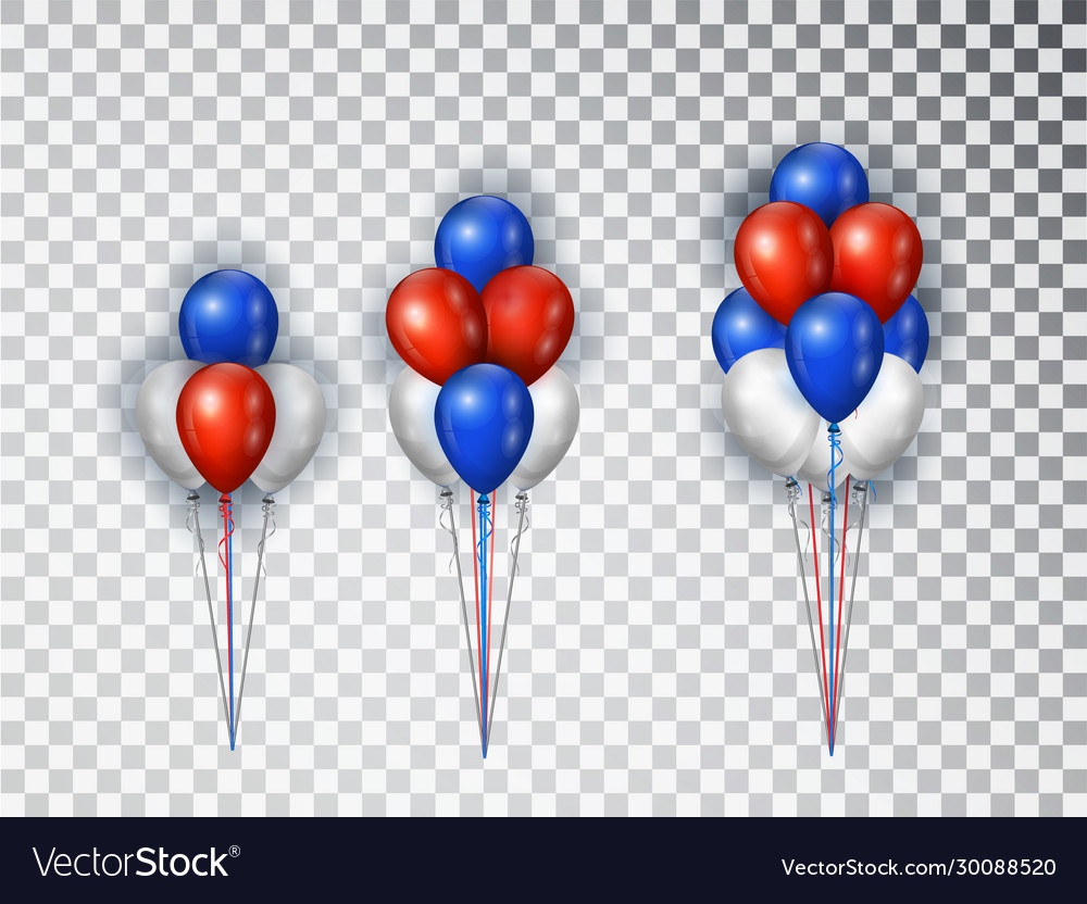 Helium balloons composition in national colors